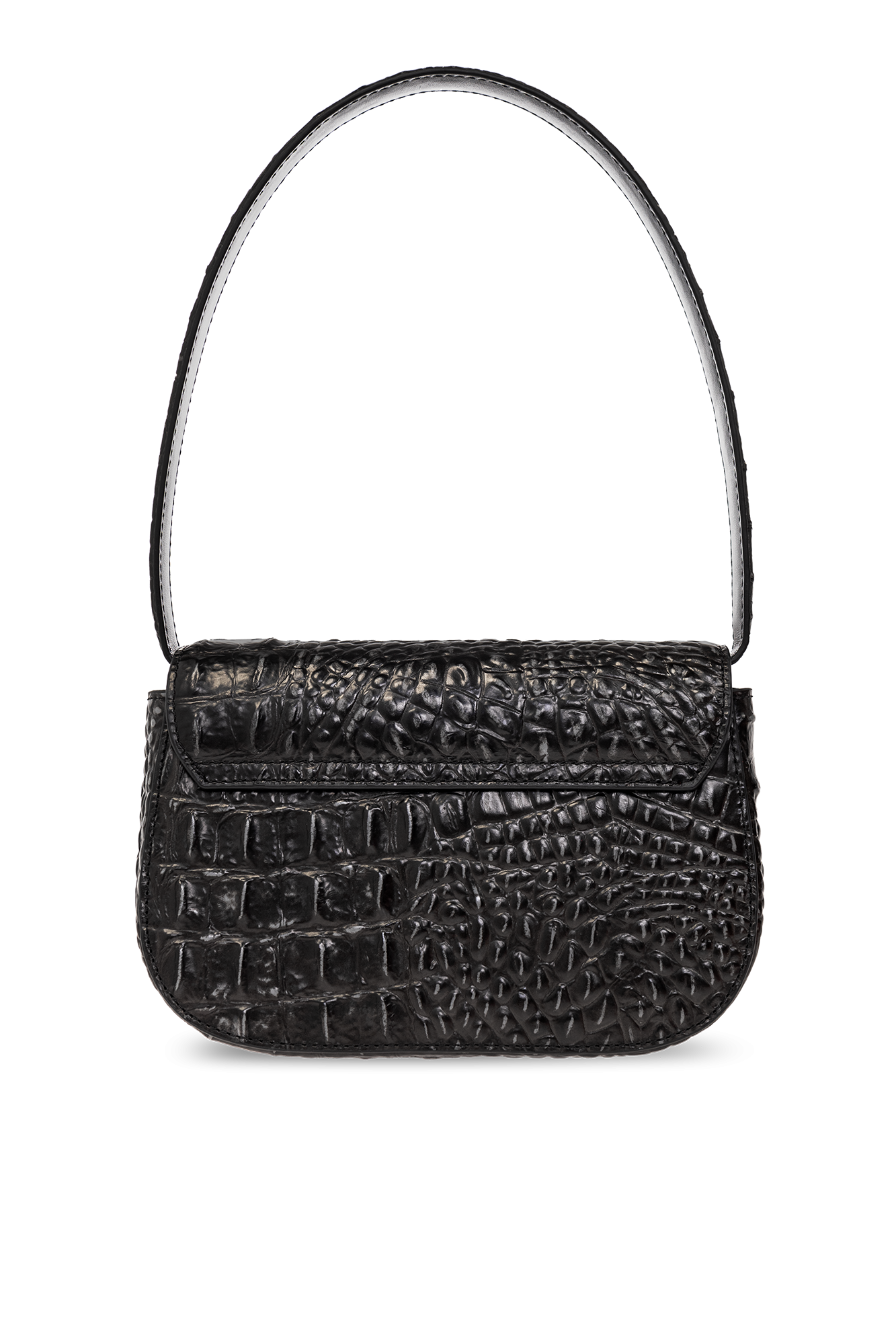 lips print shoulder bag - Black '1DR' leather shoulder bag